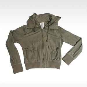 Full Tilt Girls Hooded Jacket - Green/Brown - Full Zip - Size Large